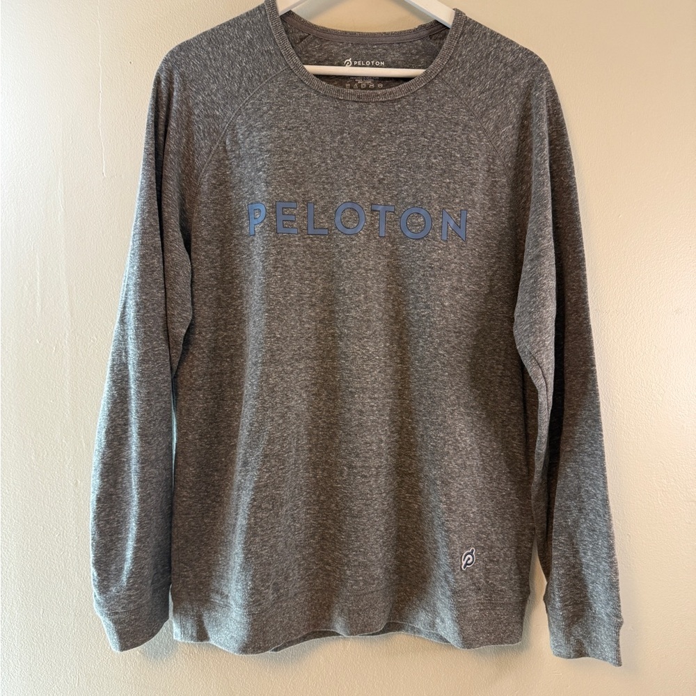 Peloton Men's Heathered Grey Crewneck Sweatshirt Size M Spin
